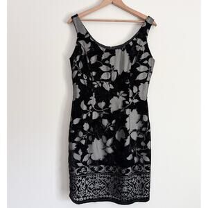 Vintage 90s Y2K Mini Dress Black Velvet Floral Whimsygoth Retro Gothic Tabloid